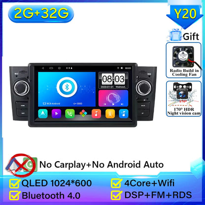 Pour Fiat Grande Punto Linea 2007-2012 autoradio Navigation GPS Android Auto stéréo écran vidéo Carplay vidéo 2K No 2din