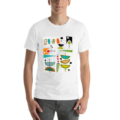Homme coton chemise moderne homme milieu du siècle T-Shirt chemise 100% graphique # 55 t de luxe marque abstraite