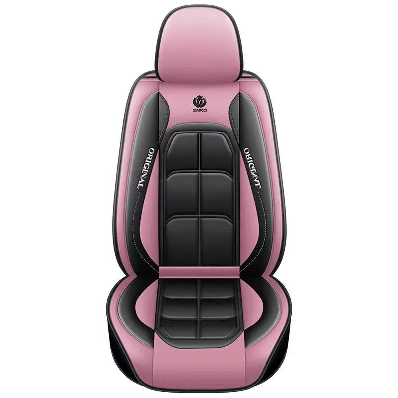 Housse de siège tout compris, coussin de siège de voiture entièrement en cuir, housse de siège de conducteur et de passager pour siège unique, coussin universel toutes saisons