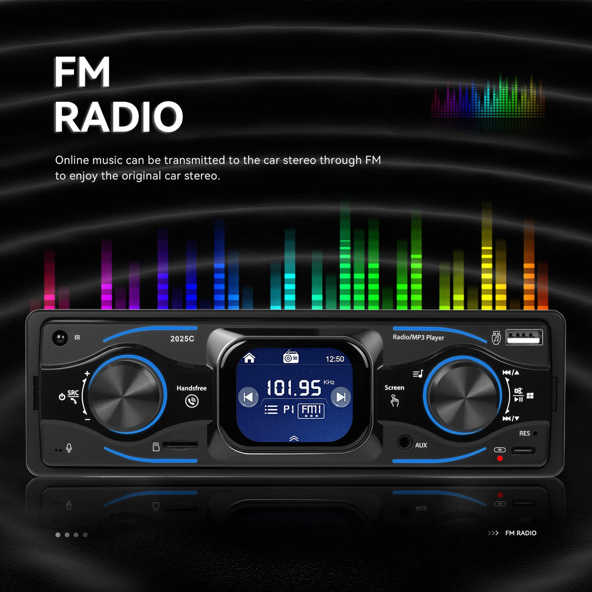 Leekooluu autoradio 1Din Audio Bluetooth stéréo lecteur MP3 récepteur FM Support téléphone charge AUX/USB/TF carte dans Dash lecteur Mp3