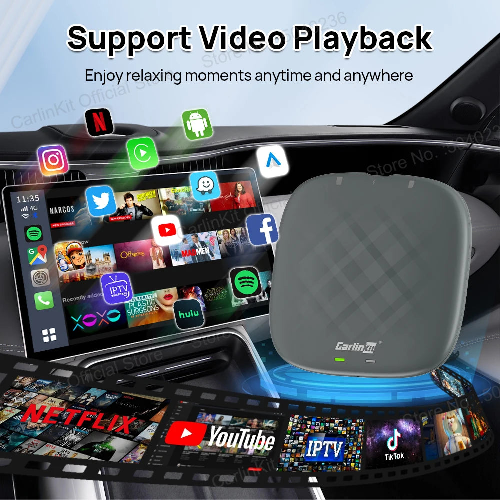 CarlinKit-Smart CarPlay Ai Box, Android 13, prend en charge Netflix, écran partagé prometteur, sans fil, Auto et CarPlay, Smart TV Box, 2026