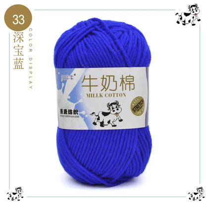 Fil à tricoter en coton au lait, 5 brins, 50g, pour bricolage de sacs de poupée, fil, écharpe, chaussettes