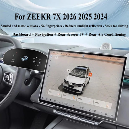 Verre trempé mat LCD GPS Navigation pour ZEEKR 7X 2026 2025 2024 Media écran tactile Film de protection accessoires de voiture