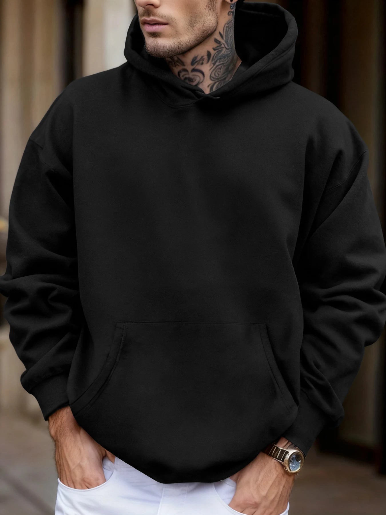 Sweat-shirt à capuche pour homme, doux et solide, confortable, avec poches en polaire, basique, chaud, Streetwear, décontracté, ample, unisexe, automne