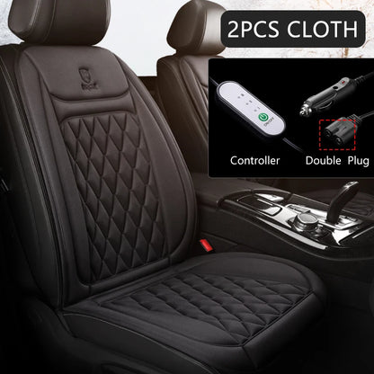 Coussin chauffant pour siège de voiture, en flanelle, 12V, universel, pour l'hiver siege chauffant voiture siège chauffant voiture