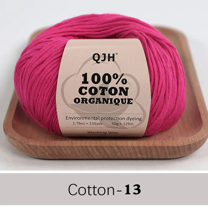 QJH 100% fil de coton, fil de poids de Sport pour bébé en coton, fil Amigurumi, fil doux d'été, fil au Crochet/à tricoter-6 pièces