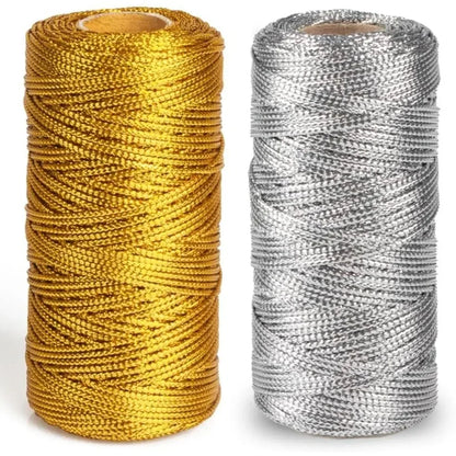 1.5mm 100M or argent macramé corde corde pour couture bricolage corde 100M macramé corde corde pour couture et artisanat fil ficelle