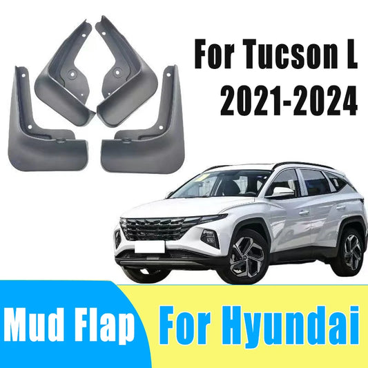 Garde-boue de pneu automobile, 4 pièces, étanche, empêche les éclaboussures de boue, accessoires de garniture de garde-boue pour Hyundai Tucson L 2021 – 2024