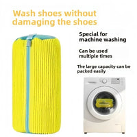 Sac de lavage de chaussures, filet rembourré, protecteur de chaussures à linge, fibre moelleuse, polyester, machine à laver les chaussures, sac à linge, sac de séchage