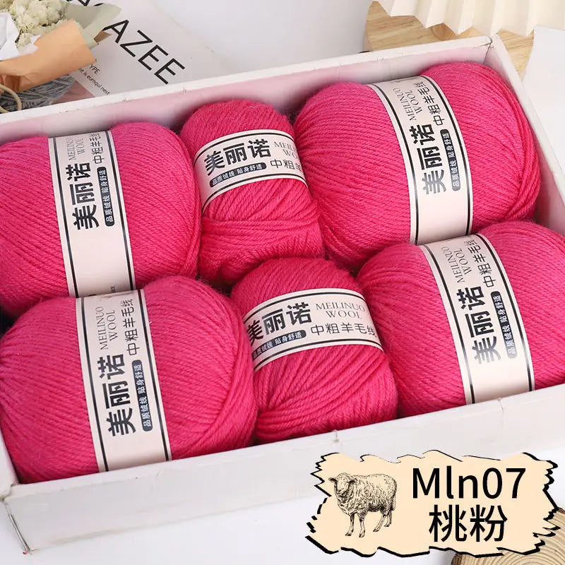 Fil de laine mi-épais pour chaussettes, tricot à la main, pull, pantalon, foulards, vêtements en cachemire mérinos, fil de Crochet doux pour bébé, 500 g/ensemble
