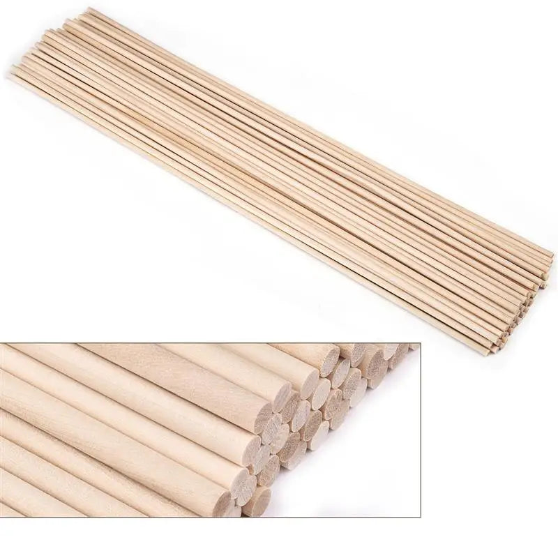 Bâton rond en bois pour l'artisanat, sucettes glacées alimentaires et fabrication de modèles de cheville, bricolage de chevilles durables, modèle de construction, outil de travail du bois