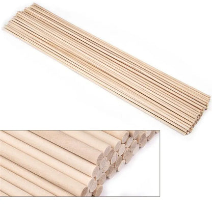 Bâton rond en bois pour l'artisanat, sucettes glacées alimentaires et fabrication de modèles de cheville, bricolage de chevilles durables, modèle de construction, outil de travail du bois