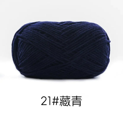 Pelote de Fil de Coton de Lait Peigné à 4 Brins, Laine Douce pour Crocheter et Tisser à la Main, 50g Chacun. 120M)