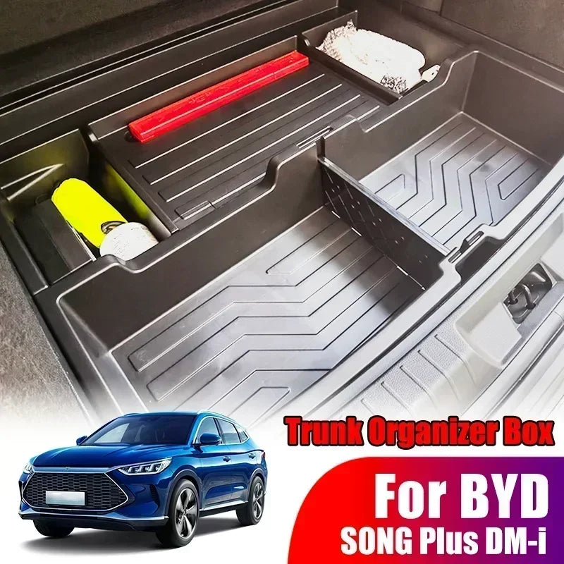 Boîte de rangement de coffre pour BYD Sealion 6 / Seal U / Song Plus DM-i SUV, rangement extensible, remplissage d'espace de rechange personnalisé de grande capacité