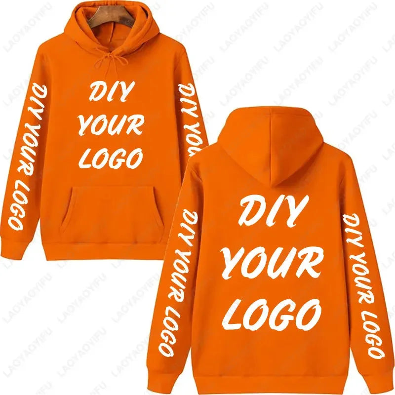 Sweat à capuche personnalisé avec Logo personnalisé, sweat-shirt chauffant et confortable, unisexe, décontracté, texte imprimé personnalisé, bricolage, à la mode, automne