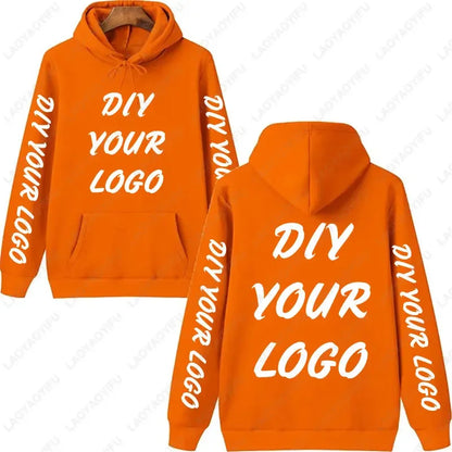 Sweat à capuche personnalisé avec Logo personnalisé, sweat-shirt chauffant et confortable, unisexe, décontracté, texte imprimé personnalisé, bricolage, à la mode, automne
