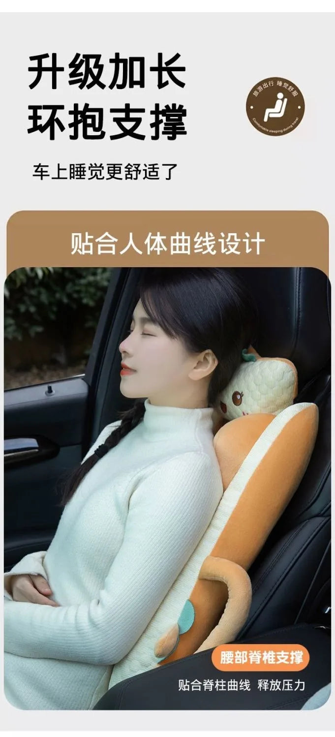 Ceinture de sécurité de voiture pour enfants, dispositif de couchage de voiture haut de gamme, oreiller de siège arrière pour les promenades longue distance, oreiller fixe pour bébé