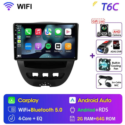Srnubi Qualcomm 8 Core autoradio pour Peugeot 107 Toyota Aygo citroën C1 2005 - 2014 2 Din lecteur multimédia Android Carplay
