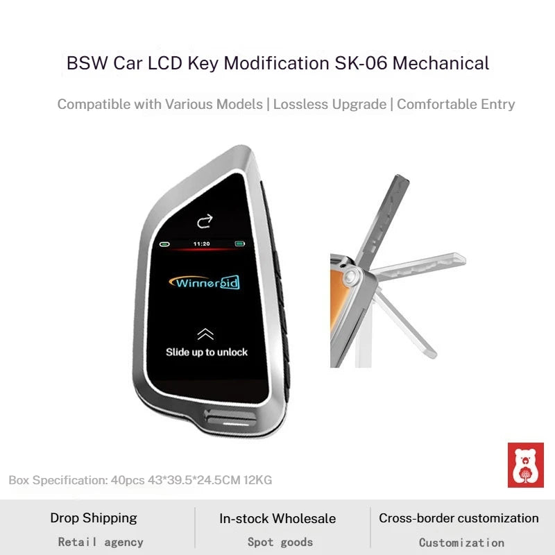 Clé de voiture numérique intelligente, Modification, télécommande tactile LCD, pour Audi/BMW/Ford/Mazda/Toyota/Tesla/Benz/Honda/BYD/Ford/Porsche