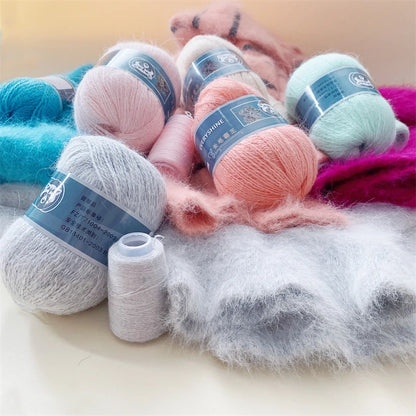 Fil de fourrure de vison pour fils pour tricoter et Crochet, fil de t-shirt en dentelle à 2 plis pour tricoter à la main, couture, 1 écheveau 340 M 50 + 20g