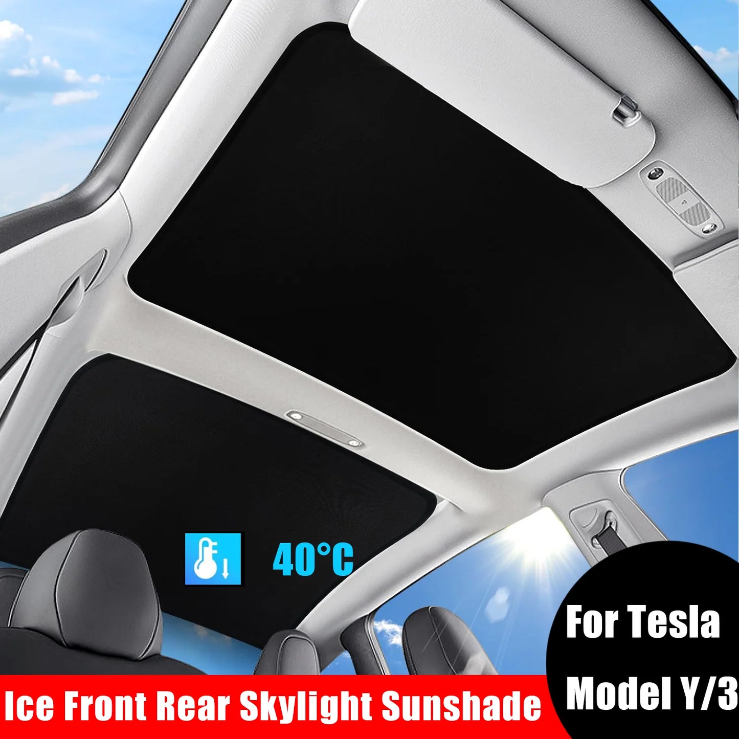 Pare-soleil pour Tesla modèle 3 toit ouvrant Highland 2025 modèle Y 2020-25 boucle en tissu de glace pare-soleil verre avant arrière lucarne accessoire