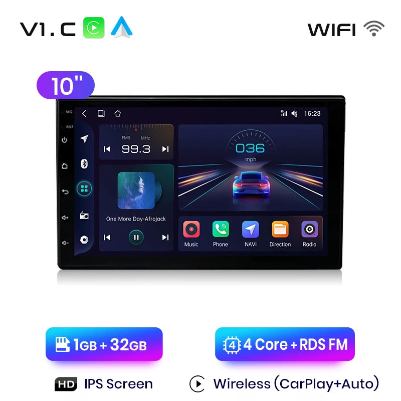 Junsun 7 9 10 pouces Radio universelle Carplay Android Auto autoradio lecteur multimédia systèmes intelligents pour Ford Peugeot Fiat