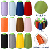 100D/2 3000 Yards fil à coudre en Nylon haute élasticité fil couleur fil à coudre bord couture fil soie fil élastique