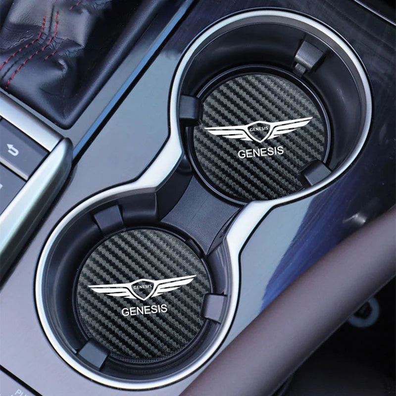 Dessous de verre antidérapant pour voiture, 2 pièces, tasse d'eau, accessoires automobiles pour Genesis G80 GV70 GV80 GV60 G70 Essentia Neolun G90 GV90 X