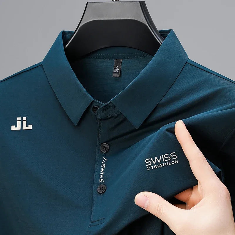 Chemise à manches courtes pour hommes, décontractée, avec Badge, Polo de couleur unie, à la mode, respirante, confortable, polyvalente, nouvelle collection