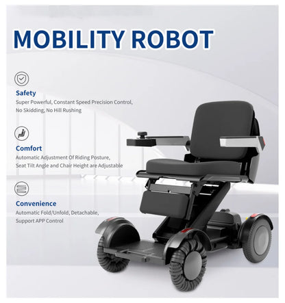 Fauteuil roulant électrique auto-équilibré de conception brevetée automatique pour fauteuil roulant électrique de position de hauteur de siège réglable de sécurité de rembourrage