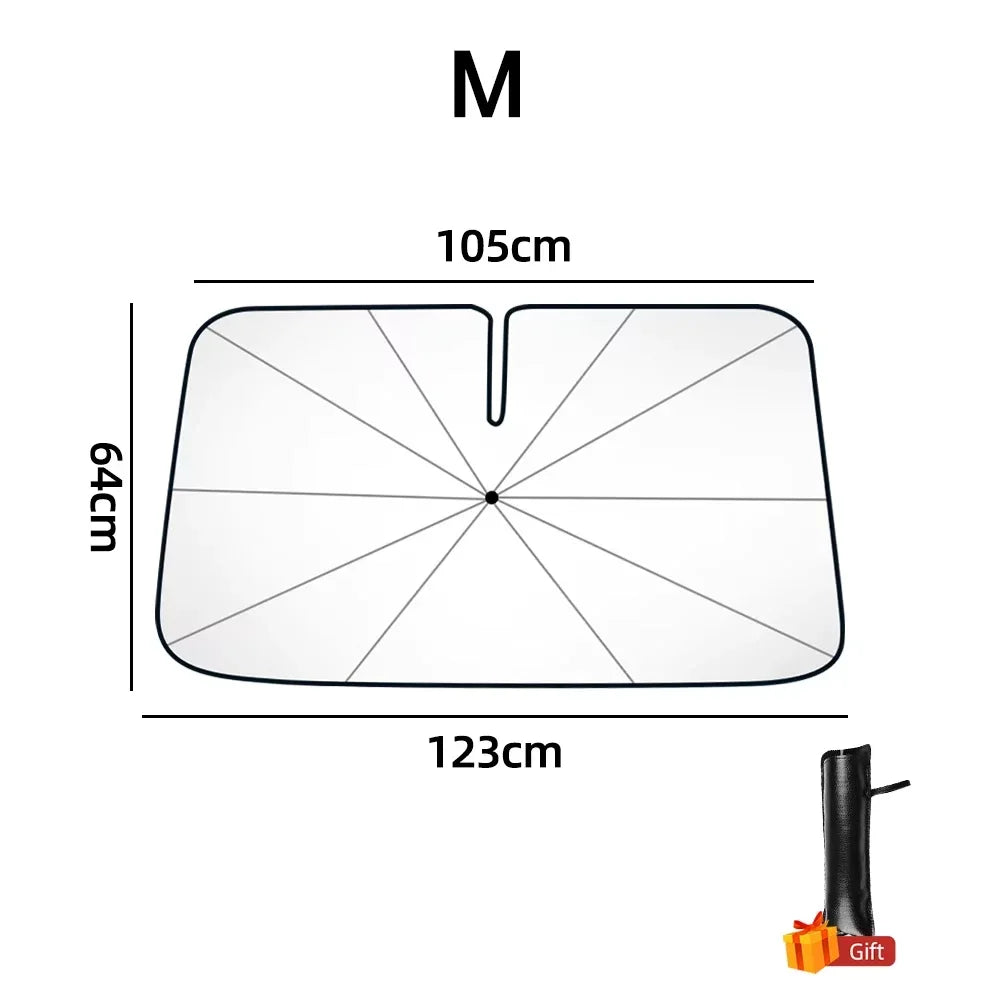 Parasol de pare-brise de voiture avec 360 ° Pare-soleil pour fenêtre avant, poignée pliable rotative, Protection UV, accessoires de voiture d'été