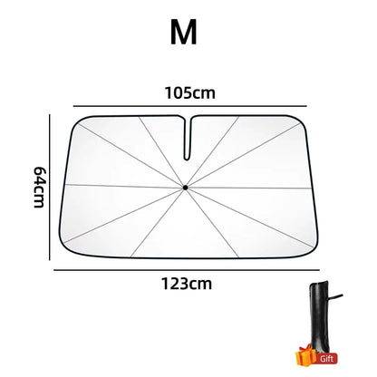 Parasol de pare-brise de voiture avec 360 ° Pare-soleil pour fenêtre avant, poignée pliable rotative, Protection UV, accessoires de voiture d'été