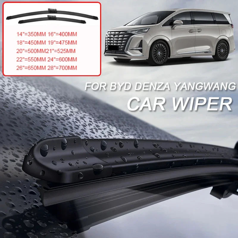 Lame d'essuie-glace de voiture pour BYD DENZA, protection du caoutchouc, 2 pièces