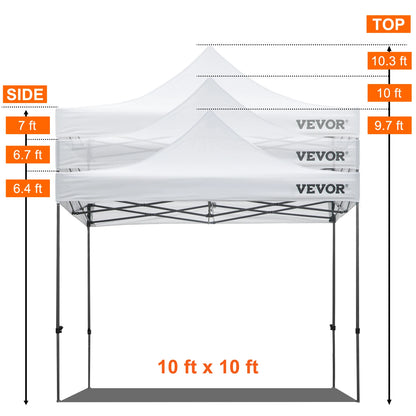 SucceBuy 10x10 Pop Up auvent tente extérieure dix avec parois latérales amovibles et sac à roulettes abri portable instantané pour camp de fête