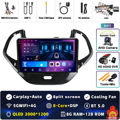 Android 15 Carplay Auto pour Ford Figo 2015 2016 2017 2018 autoradio 4G WIFI lecteur multimédia srereo Navigation vidéo 360 caméra