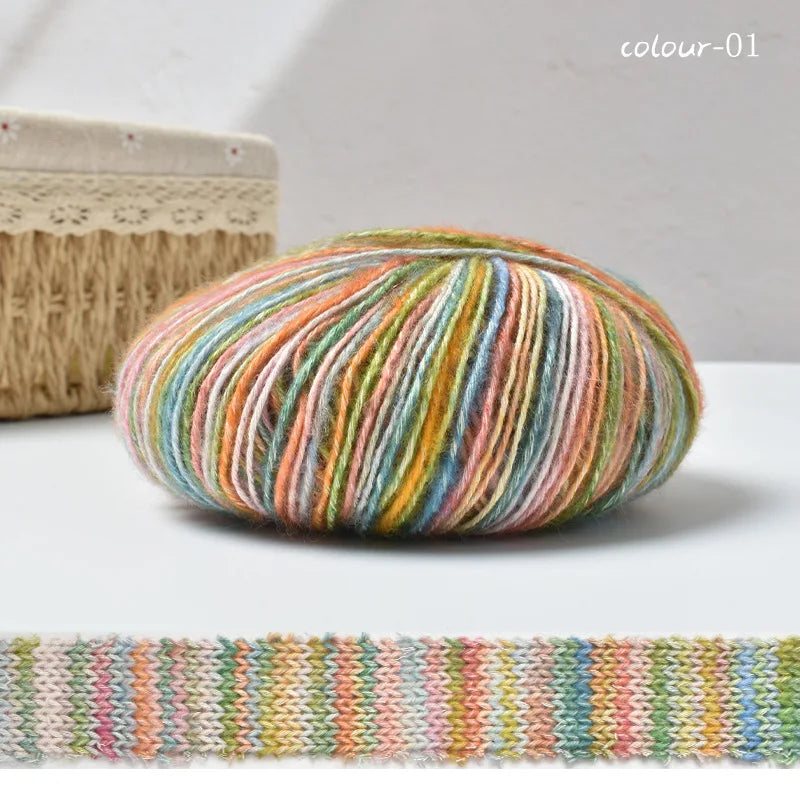 Rouleau de fil à gâteau dégradé, 50g/rouleau, bricolage, laine tricotée à la main, fil Mohair, fil de coton, fil doux au Crochet, vêtements, chapeau, écharpe