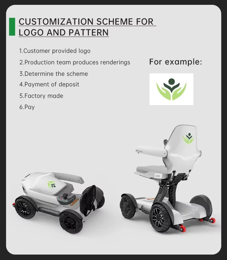 Électrique tout-Terrain intelligent et pliable automatiquement, avec batterie amovible, contrôle sans fil, alimentation pour handicapés