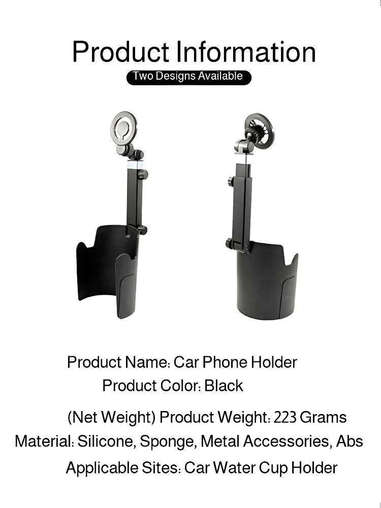 Voiture 2-1 support de téléphone portable magnétique support de verre support de téléphone portable magnétique Rotation horizontale verticale porte-boissons universel