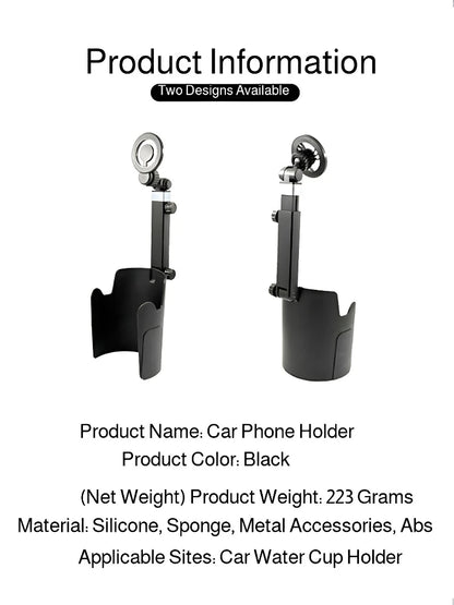 Voiture 2-1 support de téléphone portable magnétique support de verre support de téléphone portable magnétique Rotation horizontale verticale porte-boissons universel