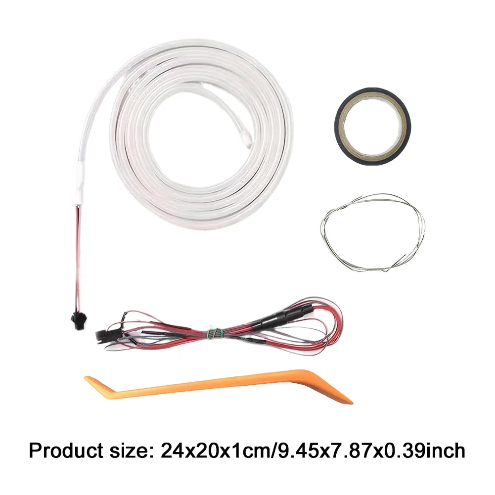 Bande lumineuse LED auto-adhésive pour coffre de voiture, bande lumineuse à flux dynamique, sans perçage, lumière de boîte arrière automatique pour décor de coffre de camion
