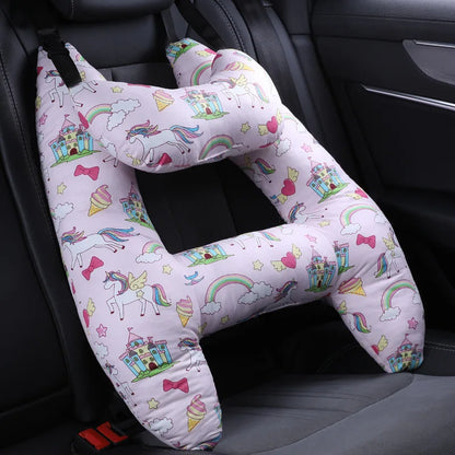 Cute Animal Pattern Kid Neck Head Support, U-Shape Children Travel Pillow Cushion for Car Seat, Safety Neck Pillow for Kids