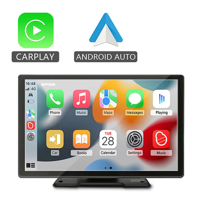 Hipppcron 9 "Radio de voiture Portable lecteur vidéo multimédia sans fil CarPlay et Android Auto IPS écran tactile BT USB TF entrée AUX