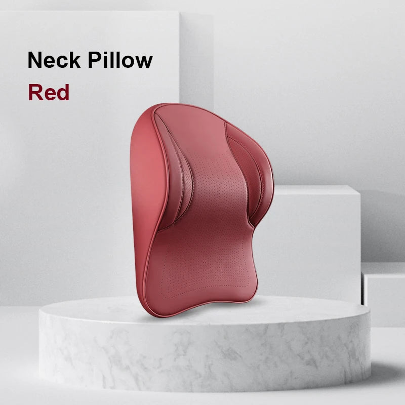 Coussin de nuque et support lombaire en mousse à mémoire de forme pour voiture, soulage le cou et le bas du dos, facile à installer, disponible en plusieurs couleurs