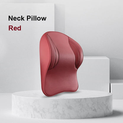 Coussin de nuque et support lombaire en mousse à mémoire de forme pour voiture, soulage le cou et le bas du dos, facile à installer, disponible en plusieurs couleurs