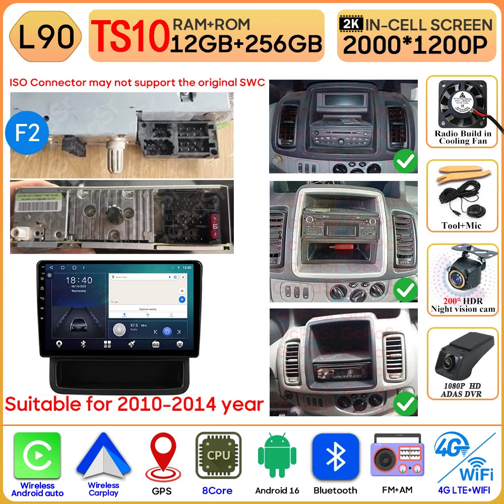 Autoradio Android 16 pour Renault Trafic 2 pour Opel Vivaro A pour Nissan primastar 2001 - 2014 GPS Navigation Carplay Android Auto