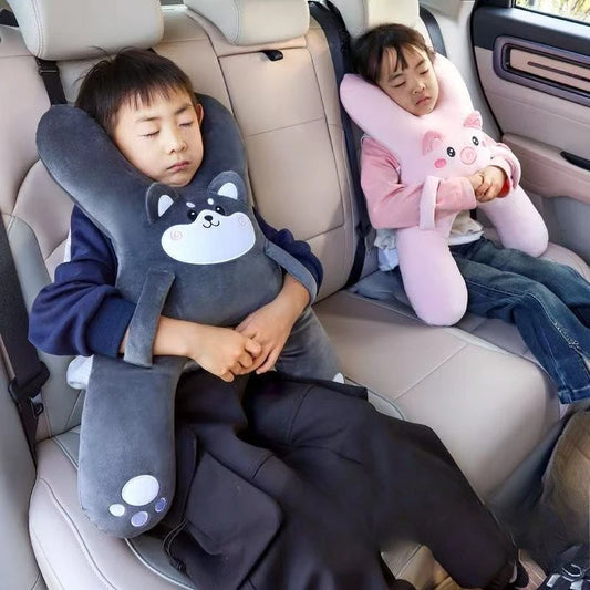 Oreiller cervical de voiture avec ceinture de sécurité, aide au sommeil pour enfants, empêche la tête penchée, siège arrière, confort du sommeil pendant des voyages longue distance