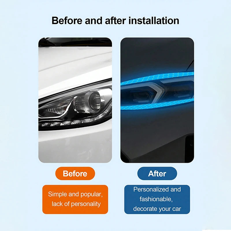 Autocollants réfléchissants pour sourcils de phares de voiture, autocollants en vinyle imperméables pour le style personnalisé, améliore la visibilité nocturne, installation facile à faire soi-même