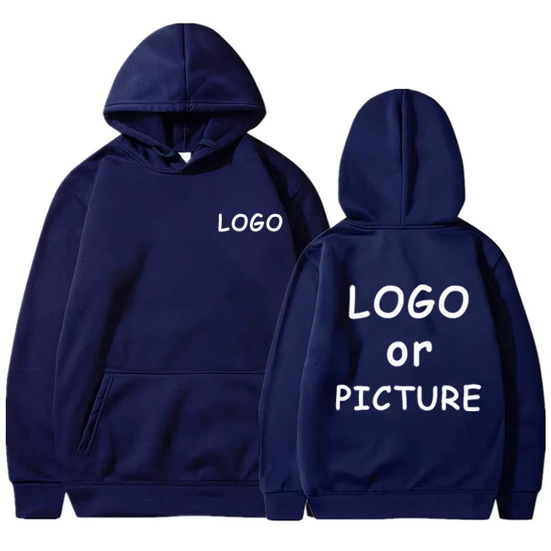 Sweats à capuche décontractés pour hommes et femmes avec logo personnalisé imprimé, sweats à capuche à manches longues automne et hiver, sweat-shirts de style de rue personnalisés.