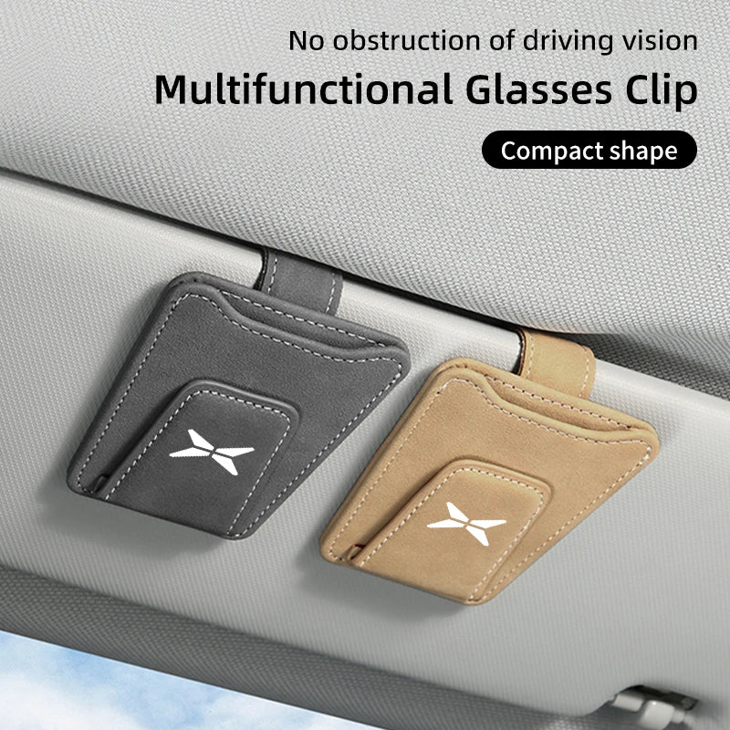 Clip de lunettes de voiture, pare-soleil Portable en daim, support de rangement pour Xpeng P7 G3 G3i G9 P5 X2 N5 F30 H93 Beta 2019 2020 2021