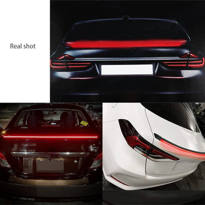SEAMETAL 120cm Led Spoiler lumière universelle en Fiber de carbone voiture becquet arrière lampe à flux la troisième feu Stop feux de signalisation d'arrêt 12V